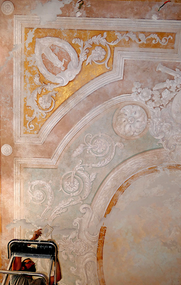 ornementation décor peint XVII plafond