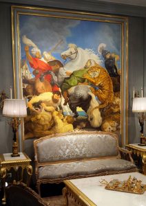 D'après Rubens, chasse au tigre, toile peinte
