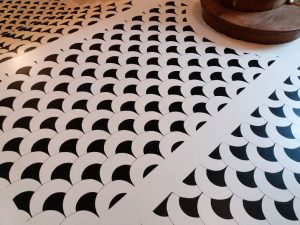 Sol peint Art déco palmettes