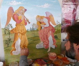 Fresque paysage et anges