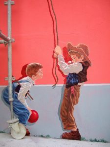 Mur peint extérieur, détail