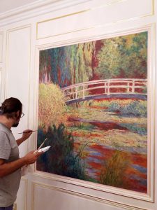Toile peinte d'après Monet, panoramique