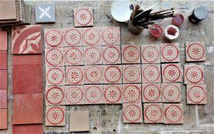 Carrelage pour crédence de cuisine avec motif sur mesure, 10x10 cm. La mise en couleur