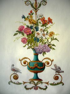 Ornementation peinture sur toile