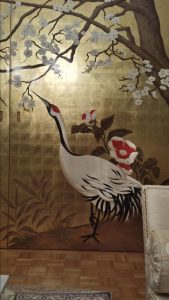 Peinture décorative sur feuille d'or